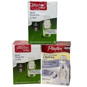 Playtex Drop-ins Baby Nurser Bottle Liners, 8-10oz, 3 boxes, 100 Count each